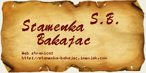 Stamenka Bakajac vizit kartica